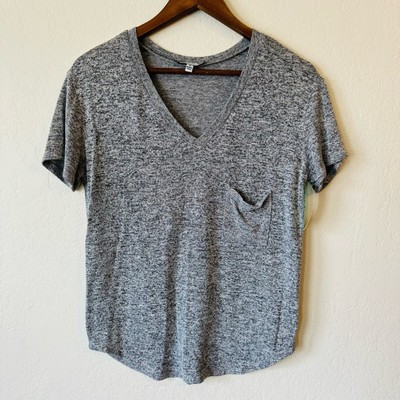  Purple Snow | marled gray v neck top