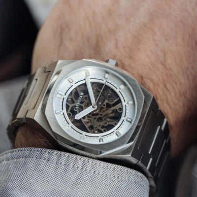 THOMAS EARNSHAW THOMAS EARNSHAW DRAKE SKELETON AUTOMATIC SILVER WATCH - BRAND