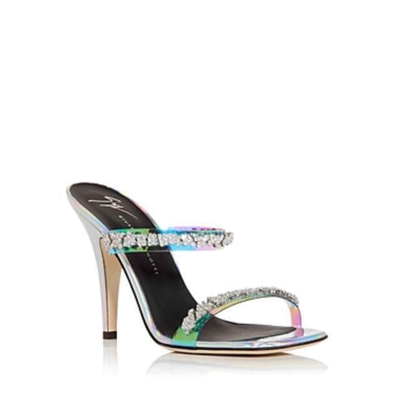 

Женские шлепанцы Giuseppe Zanotti на высоком каблуке с двойным ремешком и кристаллами 37,5 евро США 7,5 евро, Multicolor