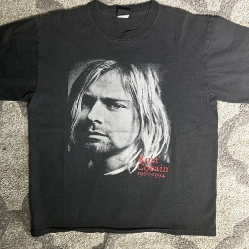 Vintage Kurt Cobain Big Face Shirt Size Large 90's Nirvana Bootleg