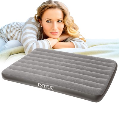 INTEX Luftbett Gästebett Luftmatratze Campingbett Feldbett Karpfnliege grau