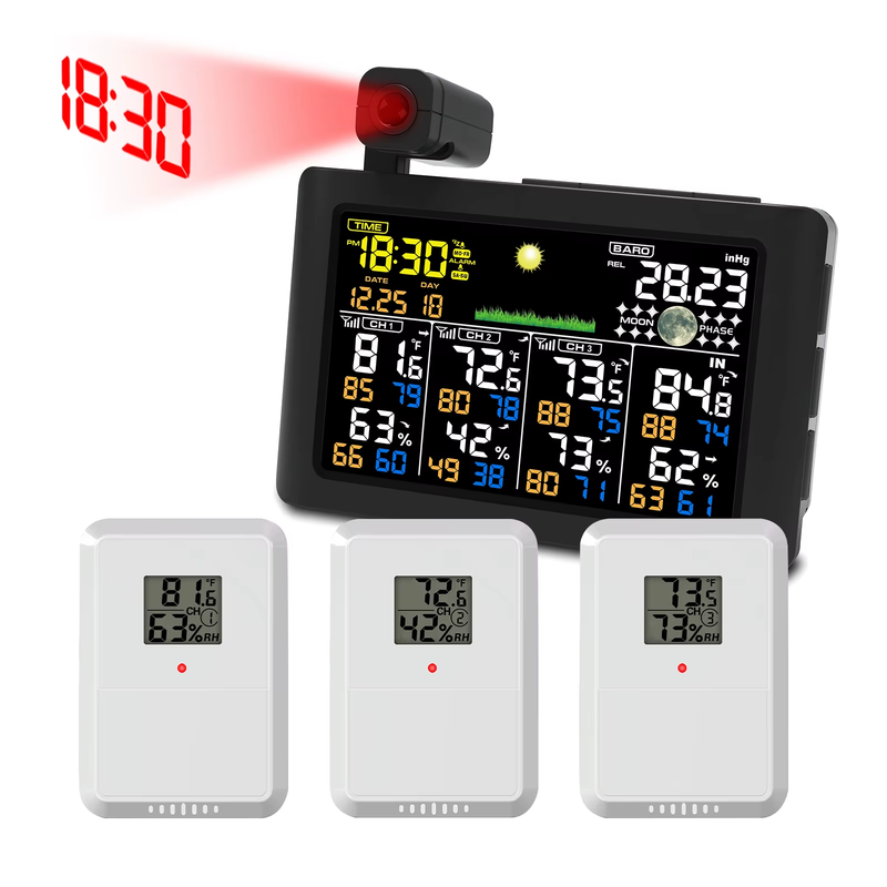2025 Digital Thermometer Temperature Humidity sensor Monitor Alarm Clock for Bed