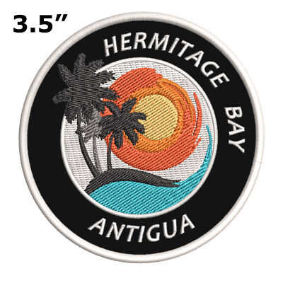 Hermitage Bay Antigua Souvenir Patch 3.5" Embroidered DIY Iron-On Applique Vest