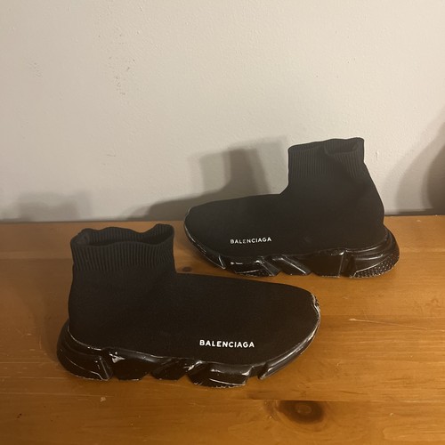 Size 5 - Balenciaga Speed 2.0 Sneaker Clear Sole - Black