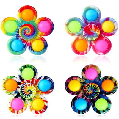 4 Pack Pop Fidget Spinner Toys Sensory Stress Relief for Kids Party Favor Bulk