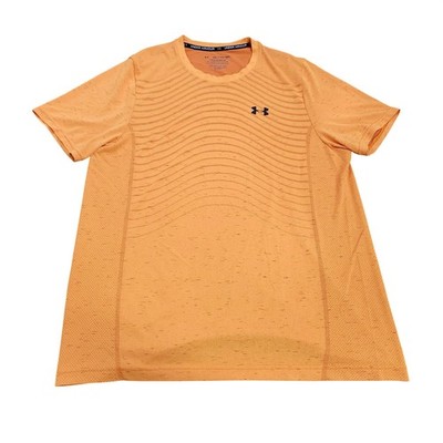 Under Armour Mens XXL Orange HeatGear Seamless Fitted Short Sleeve Training Tee
