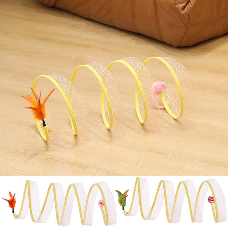 Cat Tunnel Collapsible Pet Interactive Toy Portable Playing Tent for Indoor New