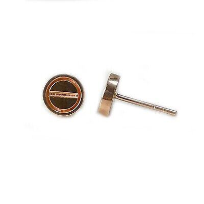 Pre-owned Knr Inc Screw Style 18k Solid Rose Gold Stud Push Back Earrings 7.2mm Wide Push Backs In H