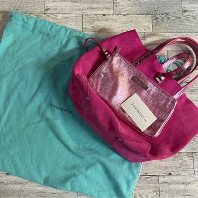 Tiffany & Co. Suede Metallic Pink Reversible Purse with Wallet/ Coin Bag