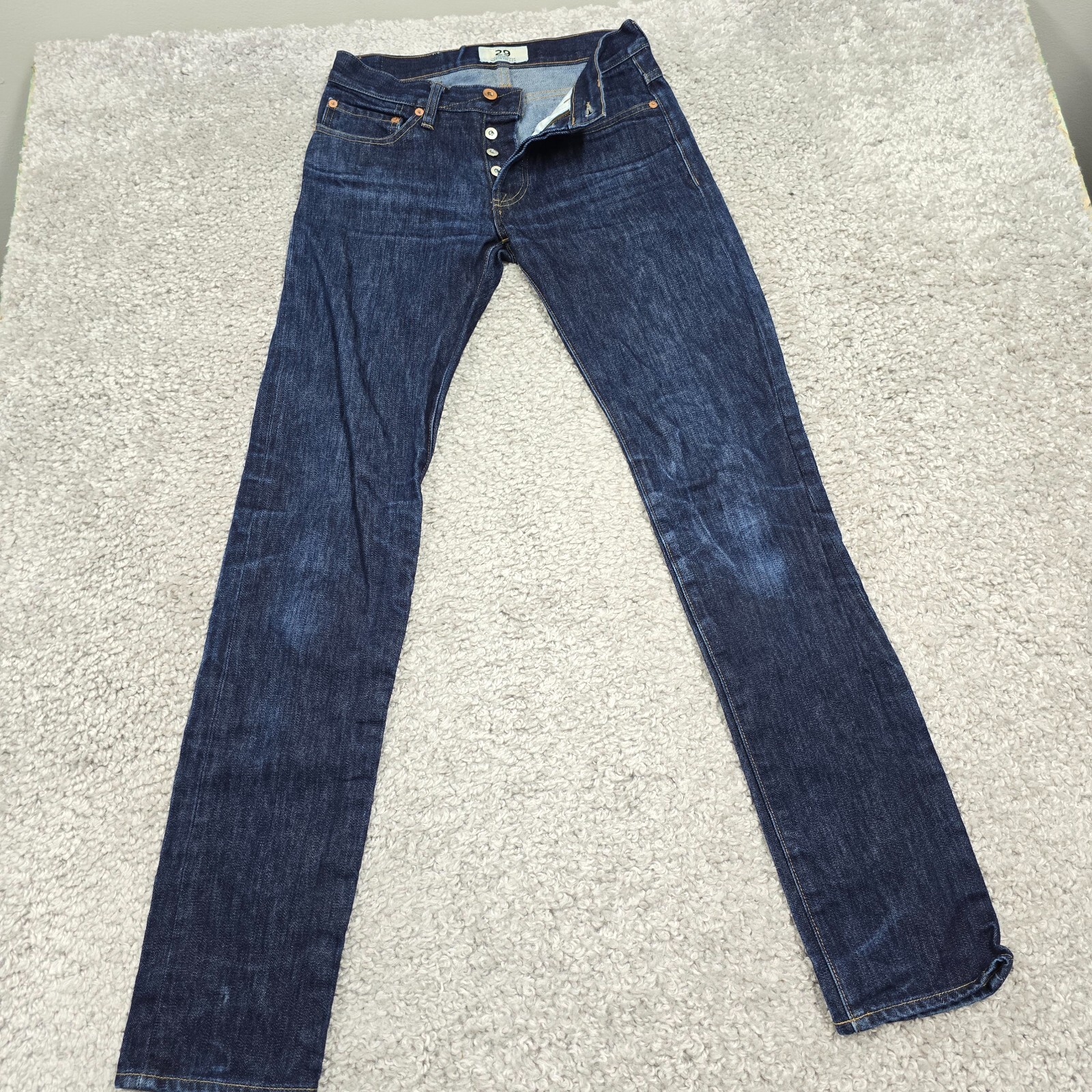 【新品】Tellason Stock デニム　サイズ29 Tellason Stock Jeans Men 29x32 Indigo Blue Raw Slim Straight
