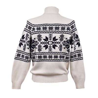 Pre-owned Brunello Cucinelli Men's 100% Cashmere Two Tone Turtleneck Sweater In White