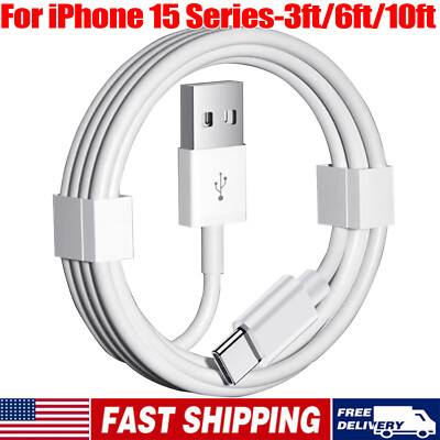 For iPhone15 Pro Max Plus USB-A Cable Fast Charger lot Type C Charging Data Cord