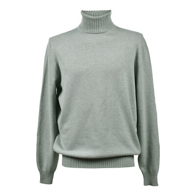 Pre-owned Brunello Cucinelli Men's 100% Cashmere Casual Turtleneck Sweater In Green