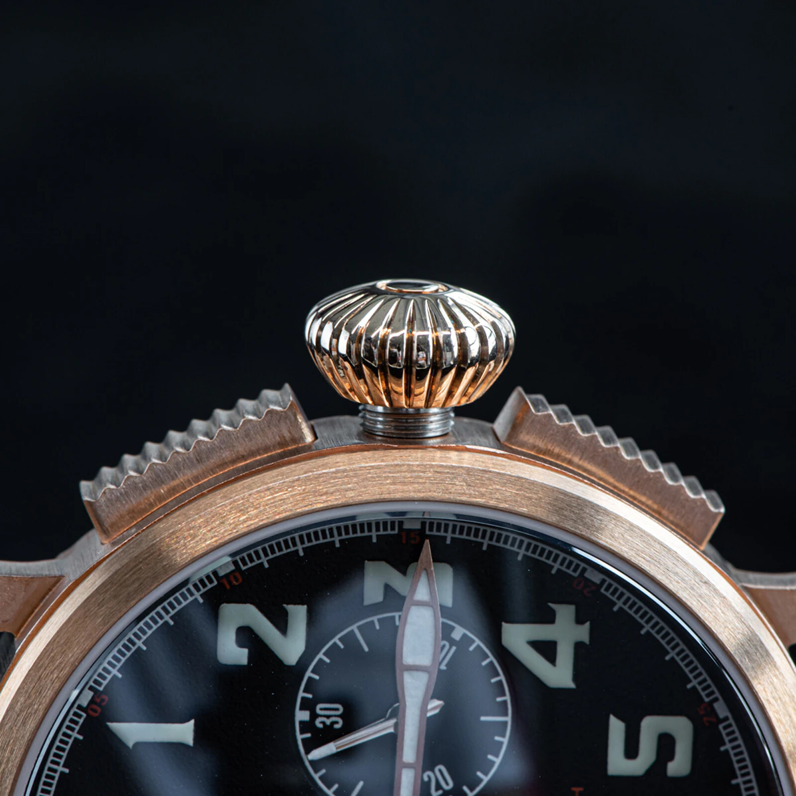 Pre-owned Sugess 42mm Pilot Master Chrono Cusn8 Bronze Mechanical Mens Watch Seagull 1963