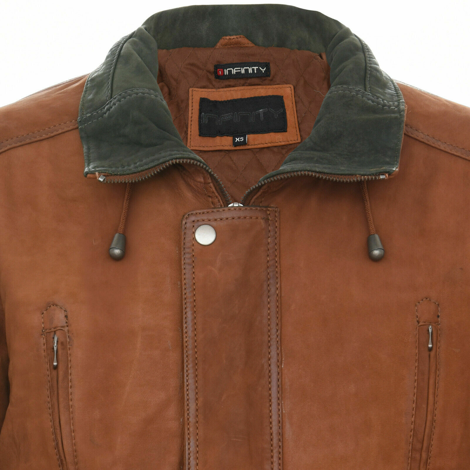 Pre-owned Infinity Leather Men's Classic Tan Rust Soft Supple Suede Buff Overcoat Parka Jacket