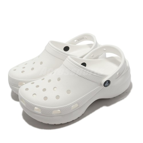 

Crocs Classic Platform Clog W White Women Platform Slip On Sandals 206750-100, Белый, Classic Platform Clog W