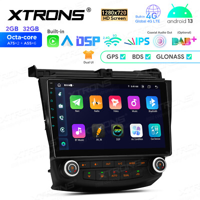 10.1'' IPS Car GPS Radio Stereo Head Unit 32G Android 13 For Honda Accord 2003-07