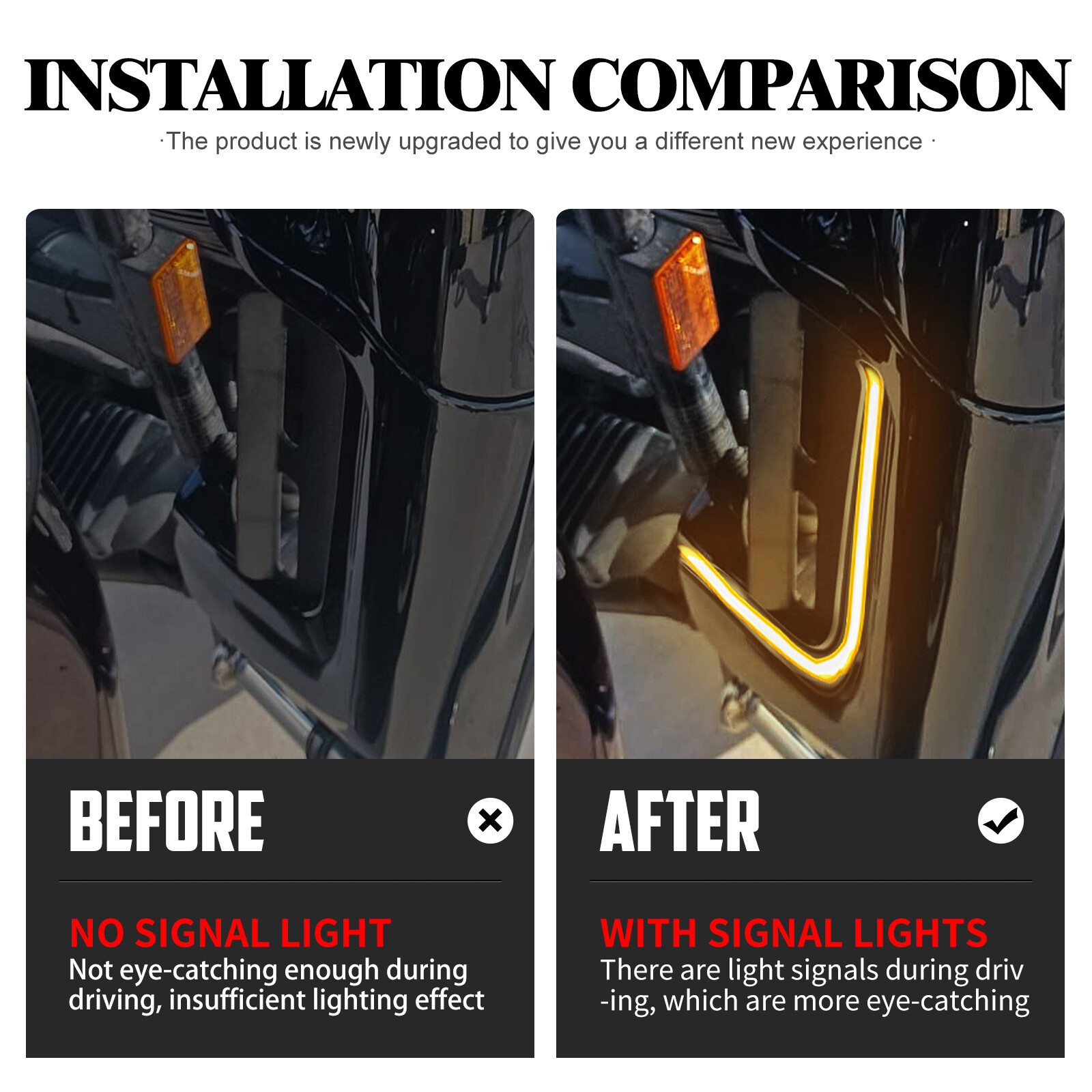 New Fairing Lower LED Turn Signal Running Light Fit For Harley Touring 06-13