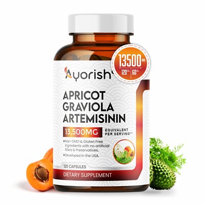 Apricot 15:1 Graviola 10:1 with Artemisinin Extract 13500 mg Serving 120 Capsule