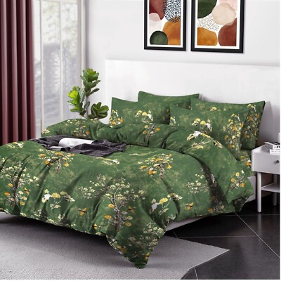 100% EGYPTIAN COTTON PRINTED DUVET COVER SET QUILT BEDDING SETS DOUBLE KING SIZE