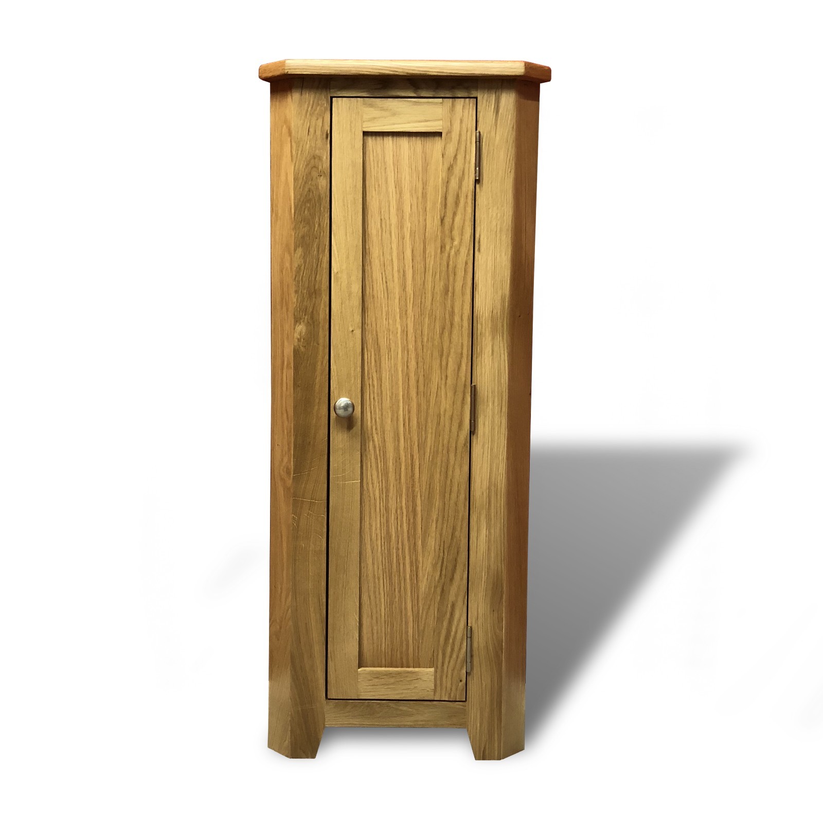 Oak Corner Cupboard With Shelf Slim Wood Corner Storage Unit