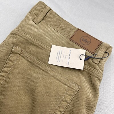 Peter Millar Crown Superior Soft Corduroy 5 Pocket Pants Khaki 35x34 $170
