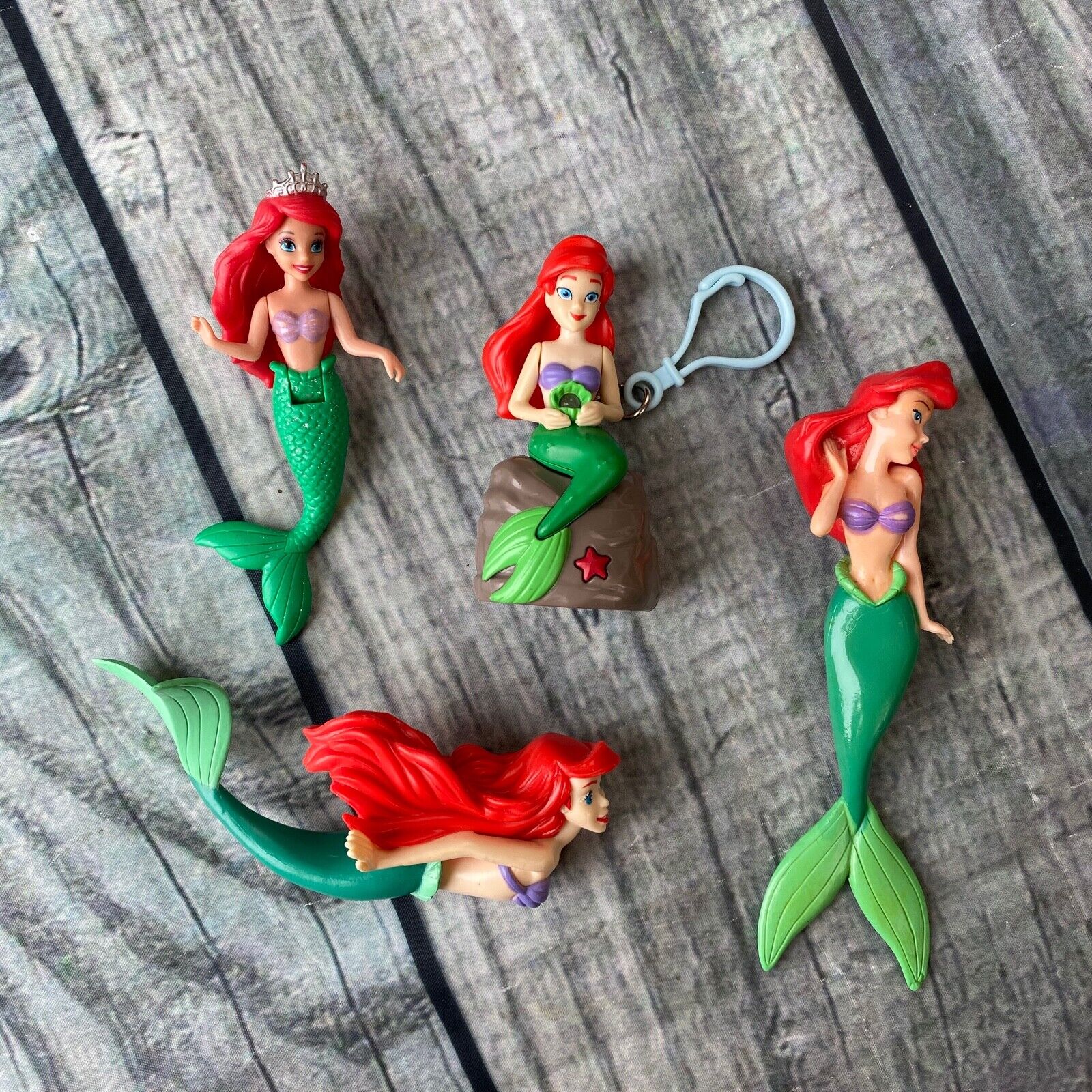 FOUR Little Mermaid Figures Key Chain, Cake Topper, Dive Toy, ...