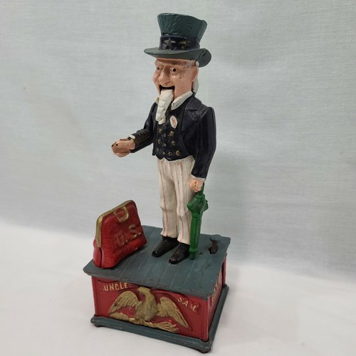 Working Replica, Uncle Sam Cast Iron Mechanical Coin Bank. | eBay