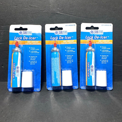 (3)  SubZero Lock De-Icer and Lubricant .62 oz New Sealed