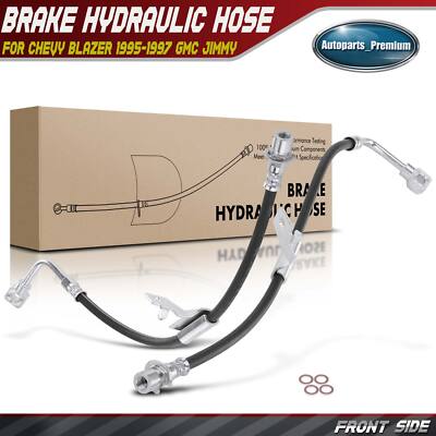2xFront L&R Brake Hydraulic Hose for Chevrolet Blazer 95-97 S10 GMC Jimmy Sonoma