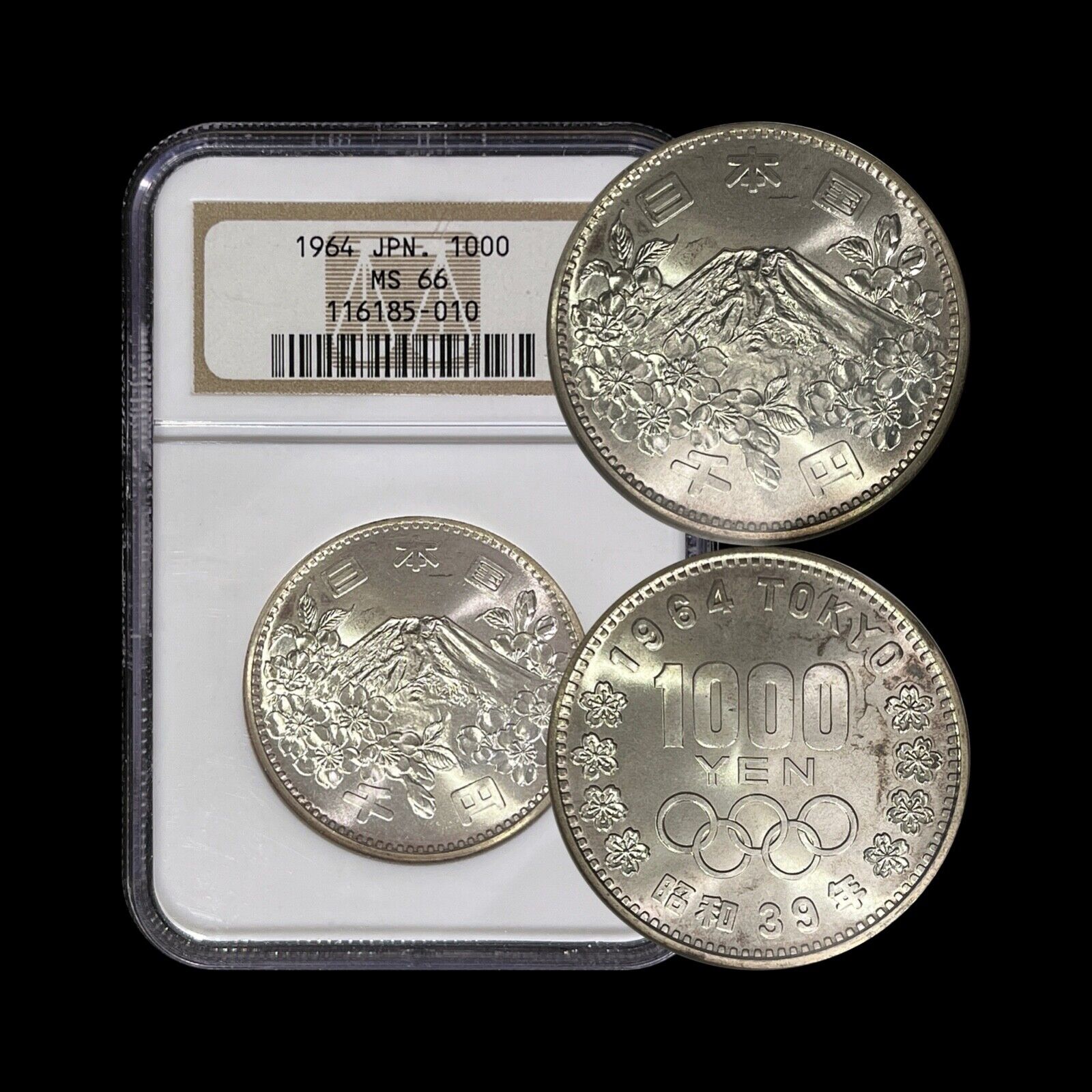 JAPAN. 1964, 1000 Yen, Silver - NGC MS66 - Tokyo Olympics JAPAN. 1964, 1000 Yen, Silver - NGC MS66 - Tokyo Olympics