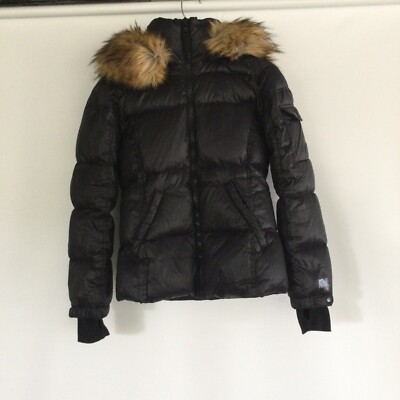 s13 new york women m kylie metallic hooded puffer coat jacket space blue flaw 234869671800
