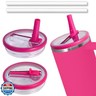 2 Pcs Tumbler Flip Straw Lid Replacement Fit for Stanley Cup 40 oz|Leak-Proof Splash Resistant Tumbler Lids|Reusable Tumbler Cover for Stanley Quencher（Rose）