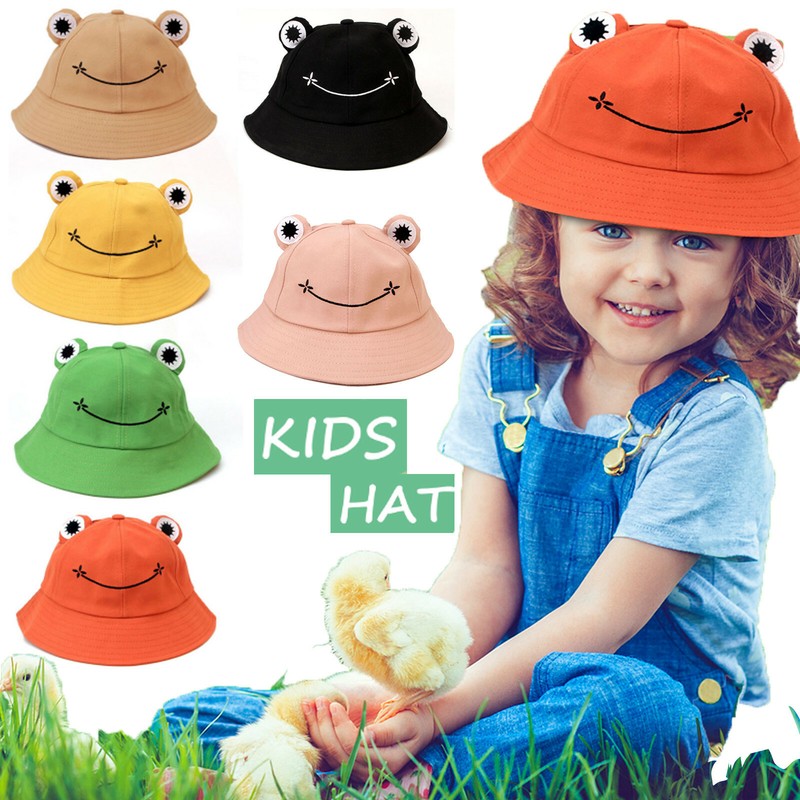 Summer Beach Frog Hat Bucket Cap Child 0-10 Years