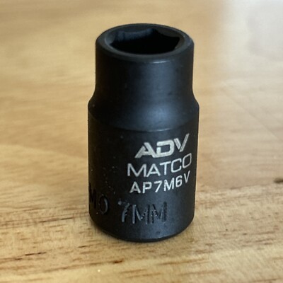 Matco 7mm Shallow Impact Socket 1/4'' Drive 6 Point ADV AP7M6V NEW!
