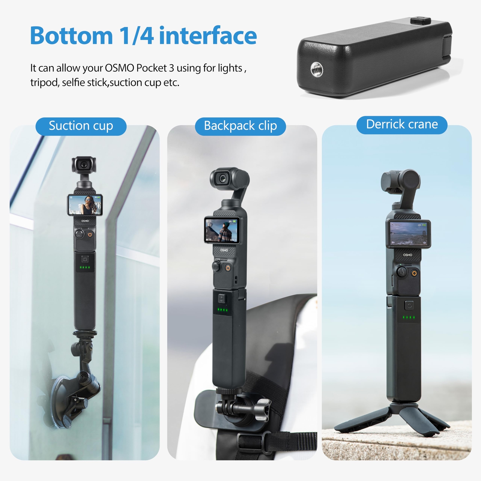 4000mAh Power Bank for DJI OSMO Pocket 3 Extension Rod Fast Charge Battery Grip