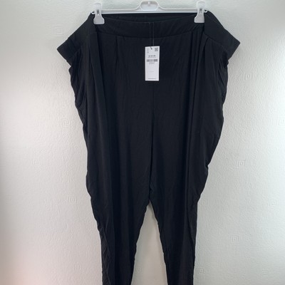 Yours Women s Curve Black Double Pleat Jersey Stretch Joggers, Size UK 34-36