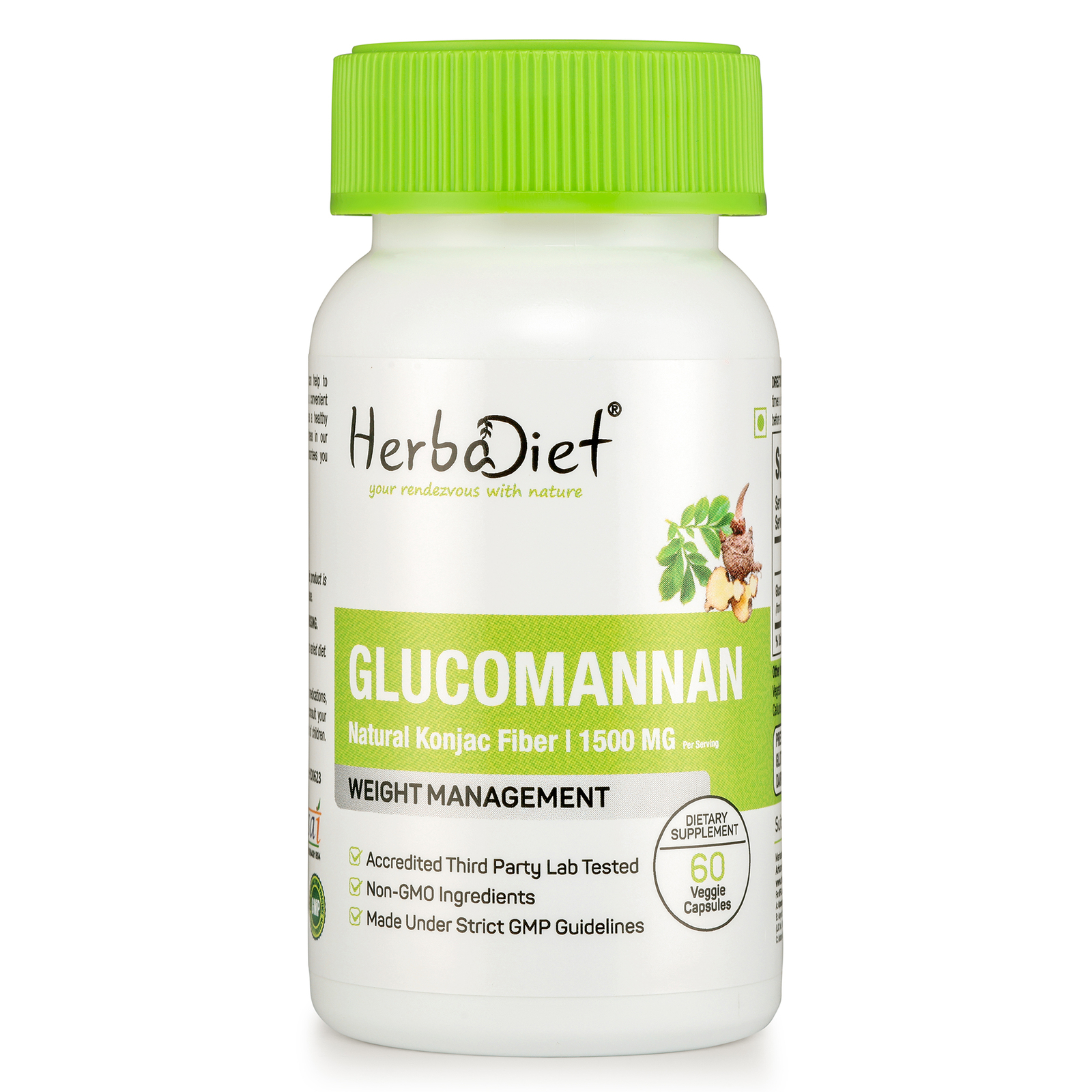 Glucomannan Konjac Fibre Capsules Appetite Suppressant Diet  Loss Pills
