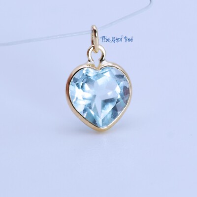 5.5mm 14k Yellow Gold Garnet Peridot Amethyst Citrine Topaz Heart Charm Pendant