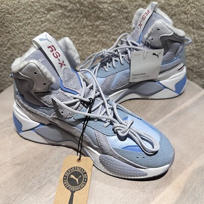 New Puma Mens RS X Mid Winter Sneakers Size 8.5 Cerulean White 380423 01 New