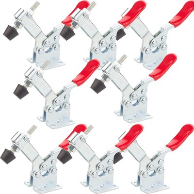 8Pack Hand Tool Toggle Clamp, 201B Antislip Red Horizontal Clamp, 220lbs Hold...