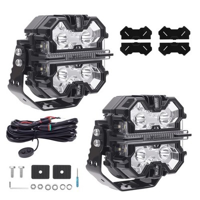 LED Zusatzscheinwerfer 5 Zoll 21360LM Arbeitsleuchte Weiß/Amber DRL Quadratisch