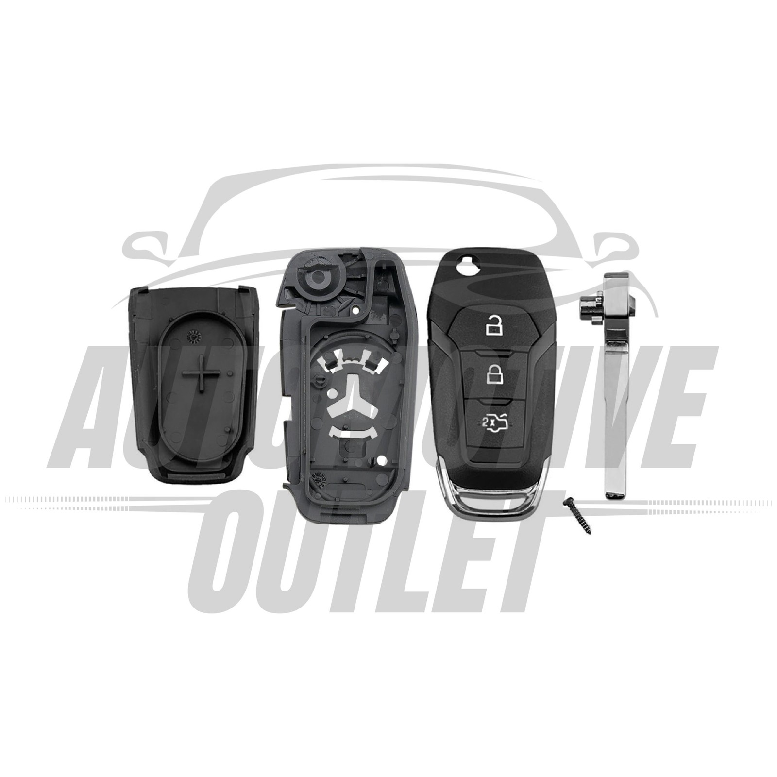 3 BUTTON FLIP KEY CASE FOR FORD FIESTA MK7 2017-2021 HU101 REMOTE KEY SHELL KITS 7