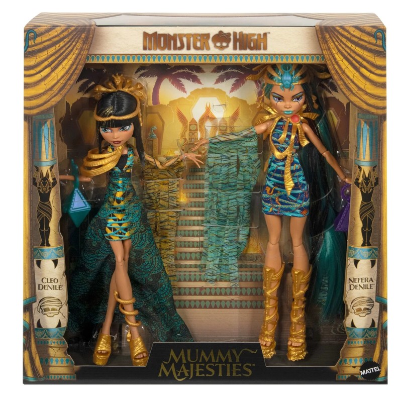 Mattel Monster High Mummy Majesties Cleo And Nefera De Nile Doll Nrfb #Hxj01