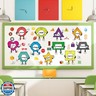 36 Pcs Shapes Bulletin Board Decorations for Classroom,Shape Posters Cutouts for Classroom Decorations Teaching Supplies with 80 Pcs Glue Point