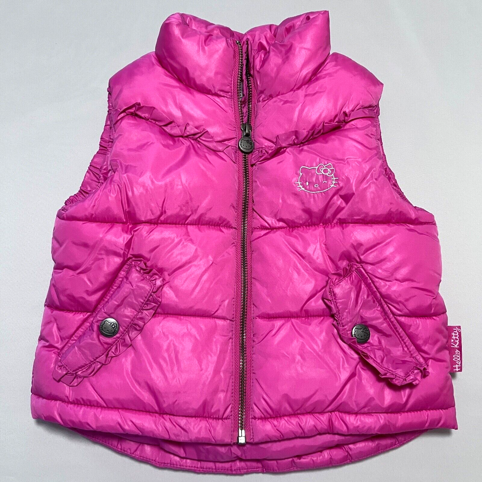 H&M Hello Kitty Girls US 2Y-3Y EUR 98 Pink Puff Winter Vest
