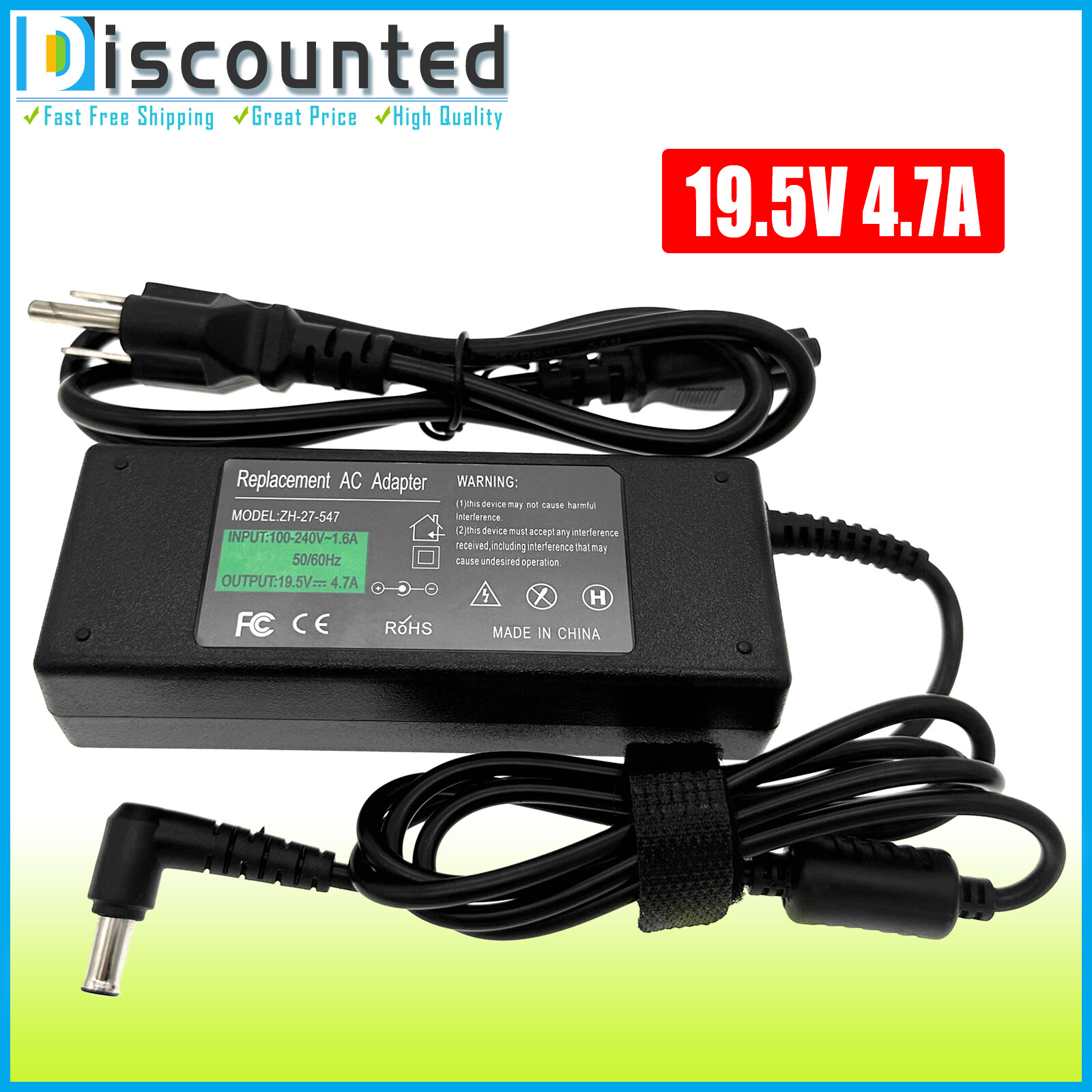 AC Adapter For LG 24LB451B M2352D M2452D M2752D TV Monitor Charger Power Cord