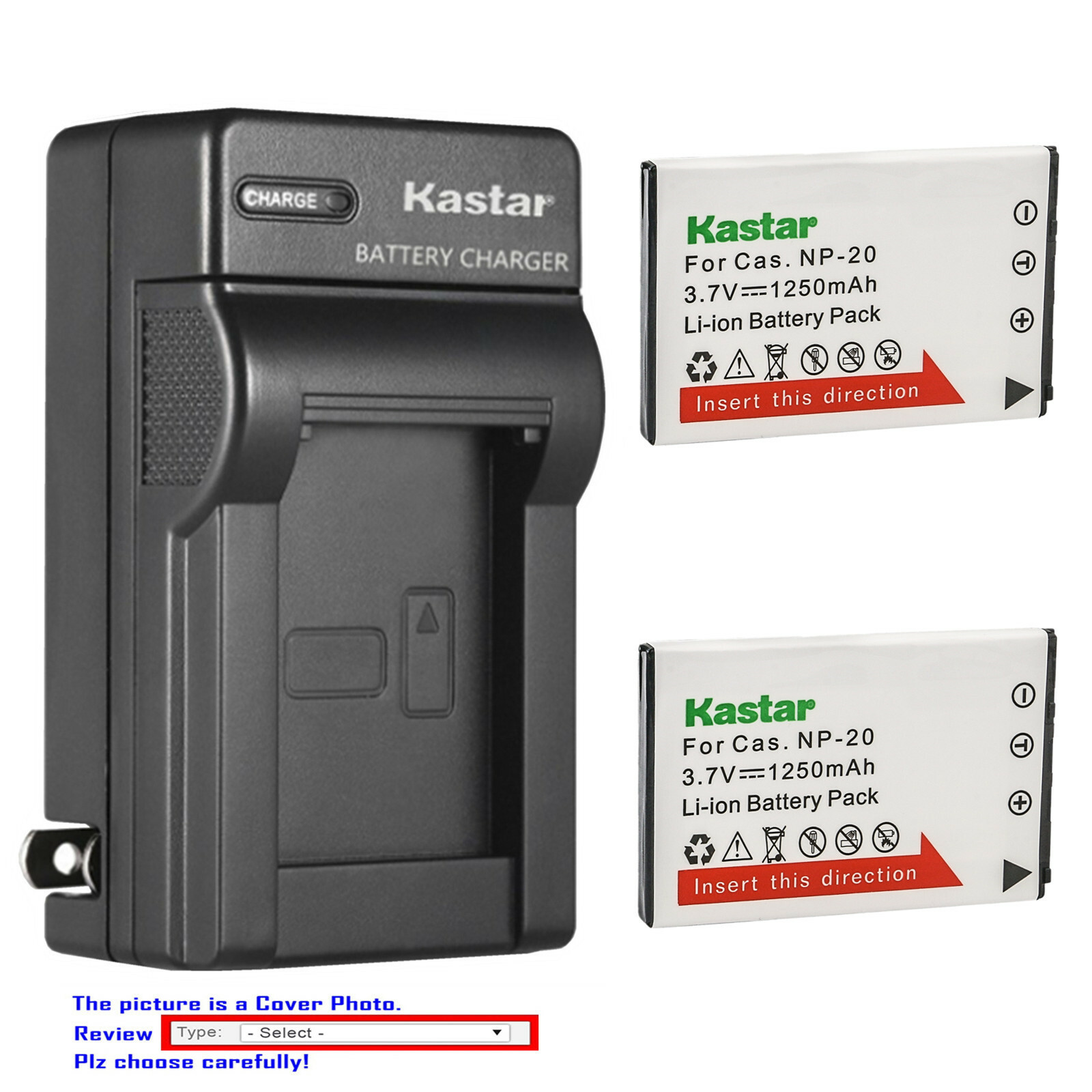 Kastar Battery Wall Charger for Casio NP-20 BC-11L & Casio Exilim EX-Z65 EX-Z75