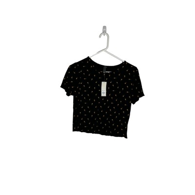 NWT Alya by Francesca's Pineapple Print Top Black Medium
