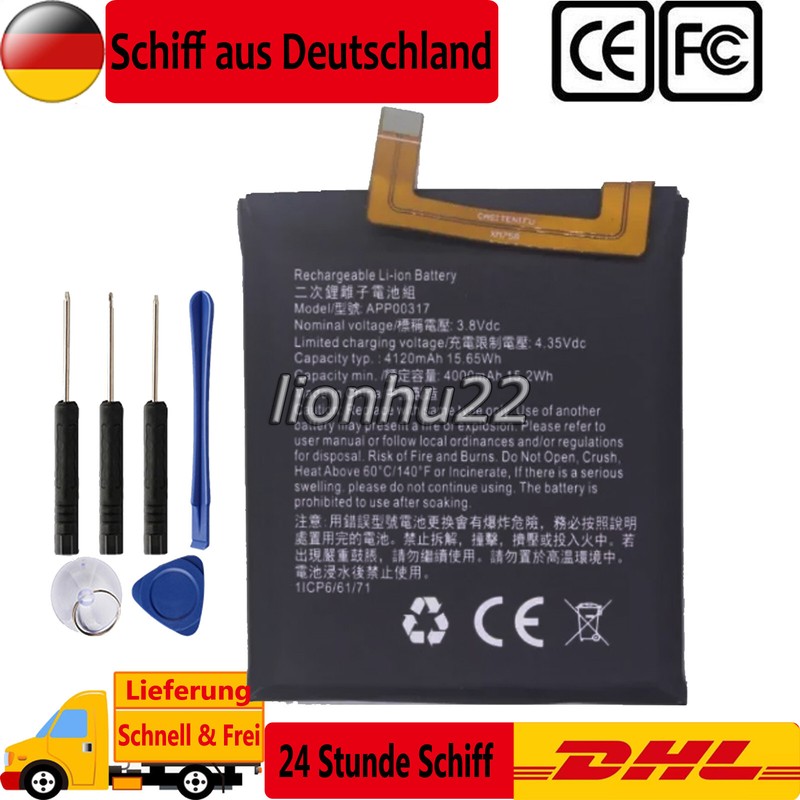 App00317 1icp6/61/71 Neu 4120mah Akku For Apack Cat S62 Pro Mobile Phone Deu